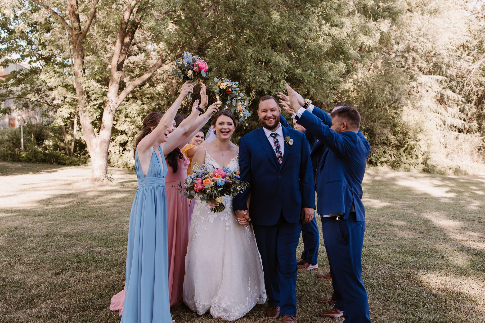 Colorful Intimate Summer Wedding Day At Newcastle Gardens