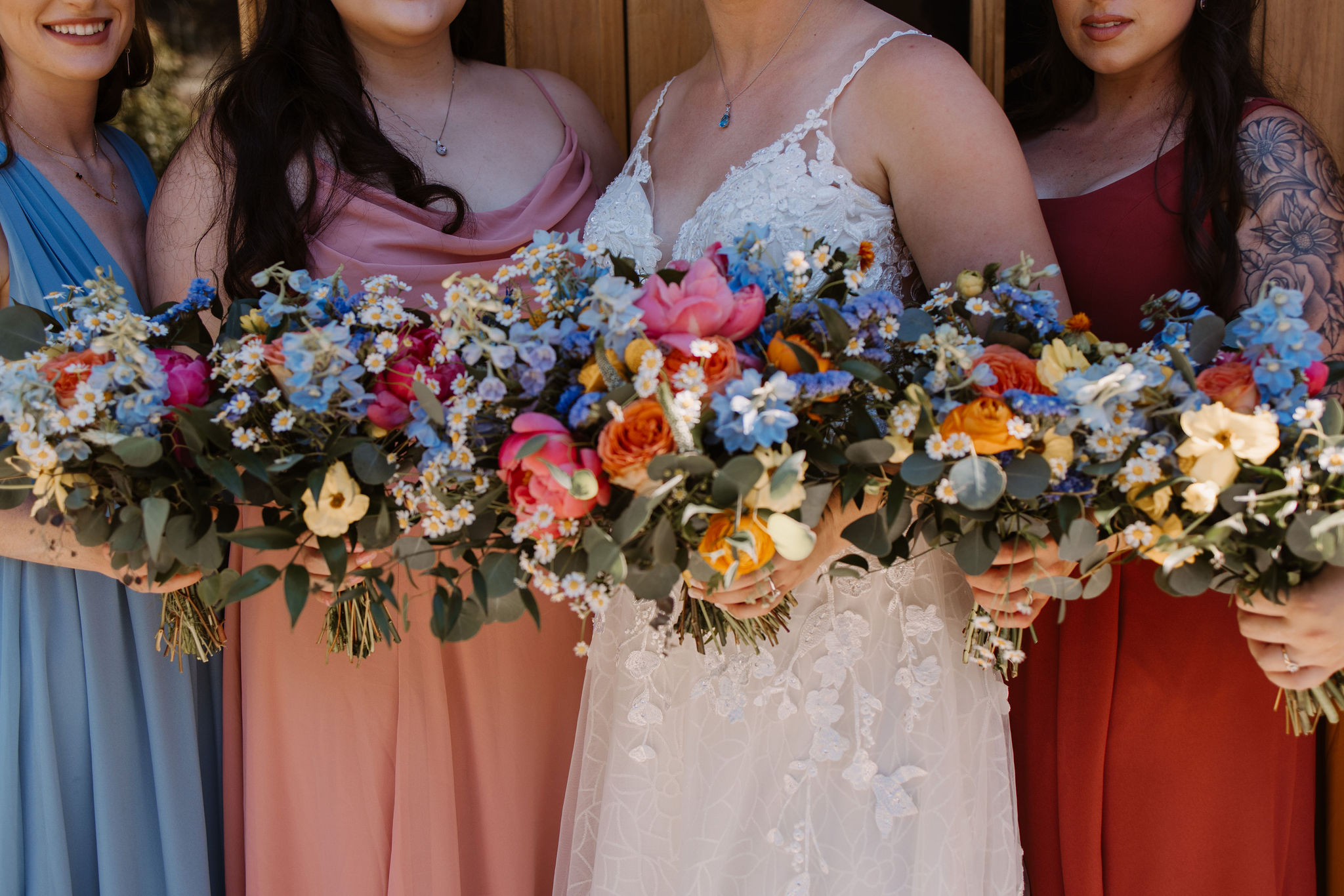 Colorful Intimate Summer Wedding Day At Newcastle Gardens