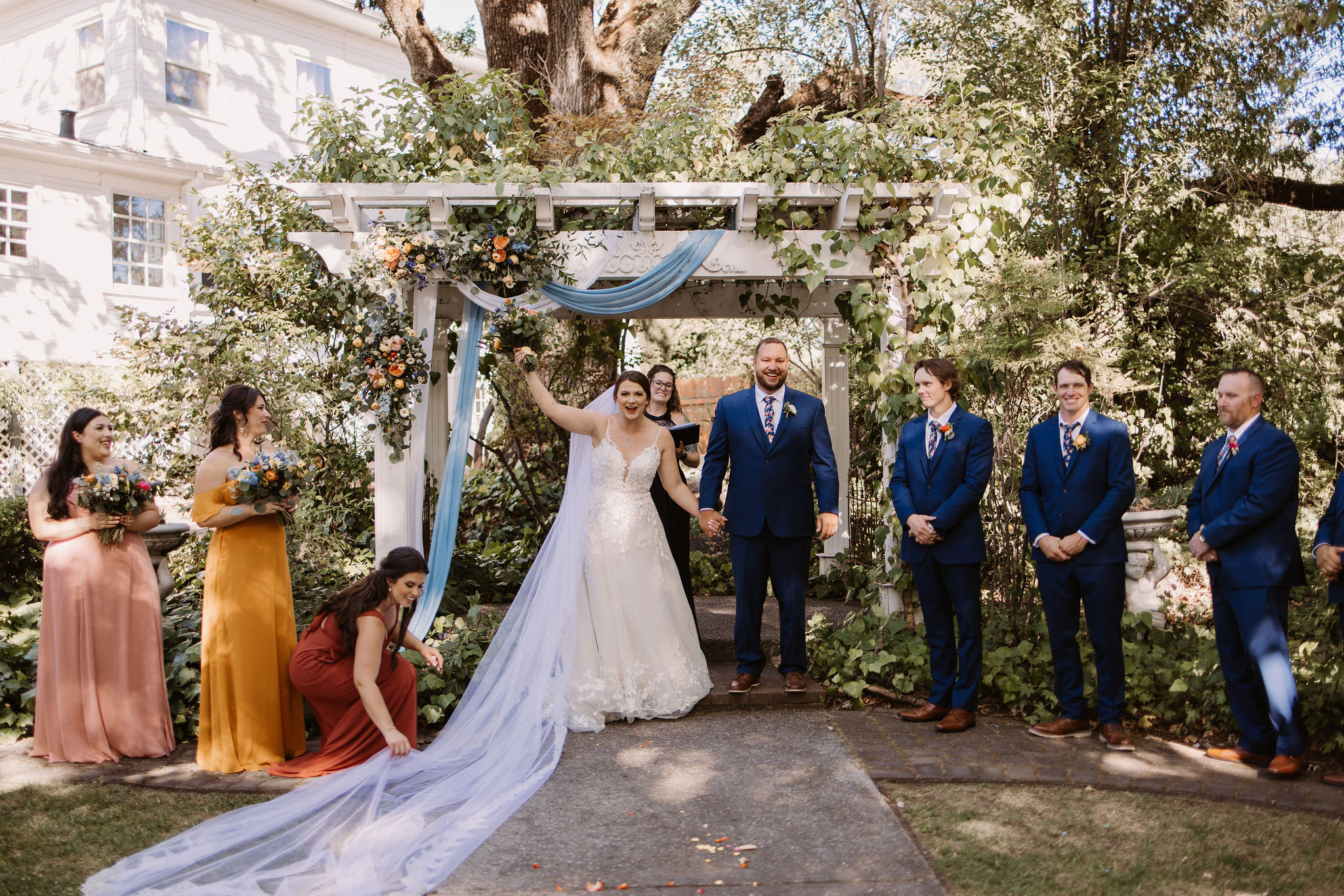 Colorful Intimate Summer Wedding Day At Newcastle Gardens