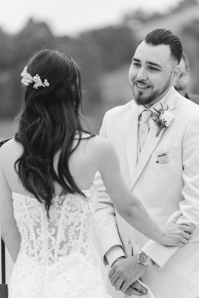 bride and groom at the altar