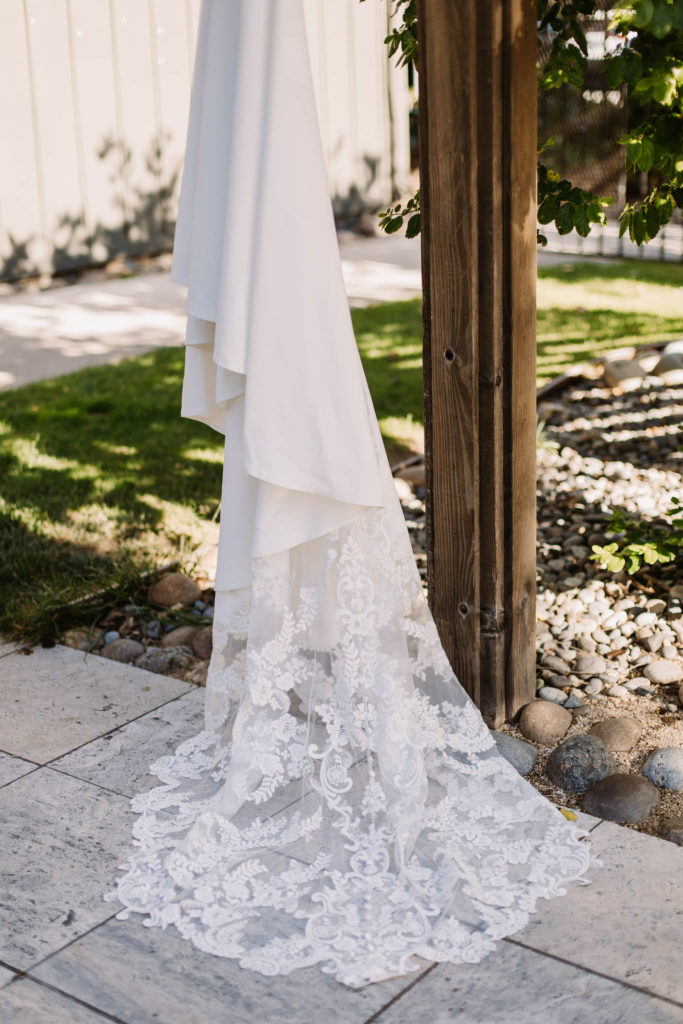 wedding dress at Romantic Beach Wedding in Carmel, CA