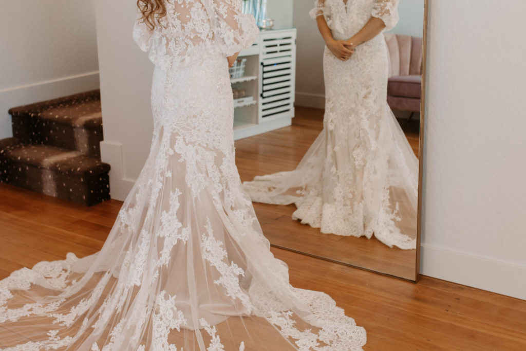 Bride getting ready for Woodland California wedding