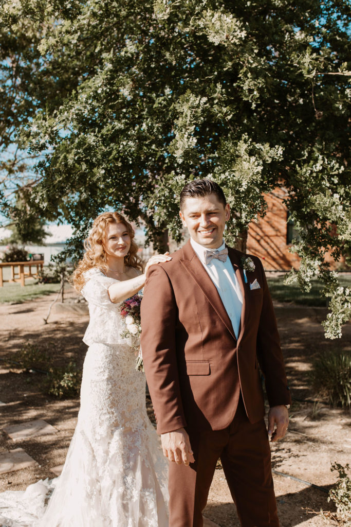 Bride and grooms first look