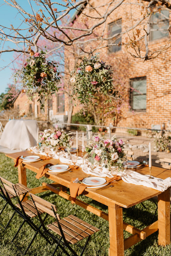 Wedding reception tables and decor