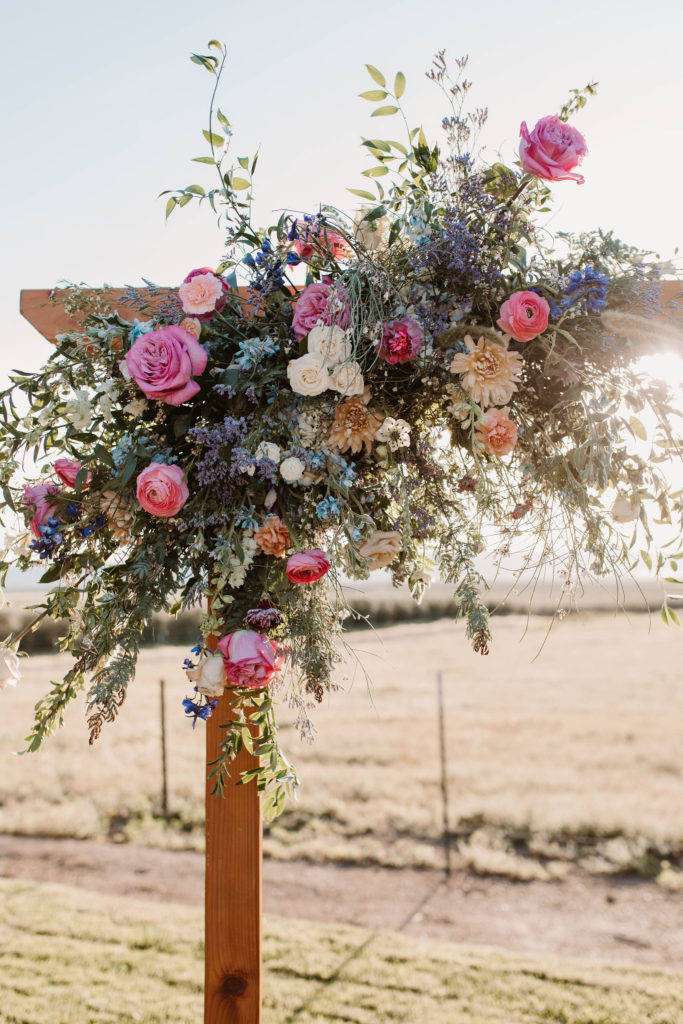 Wedding arch with pastel florals