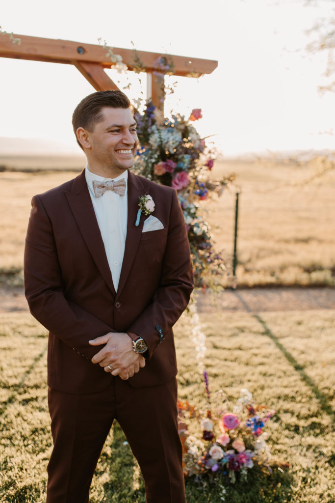 Groom standing at altar