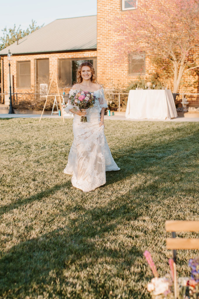 Bride walking to altar