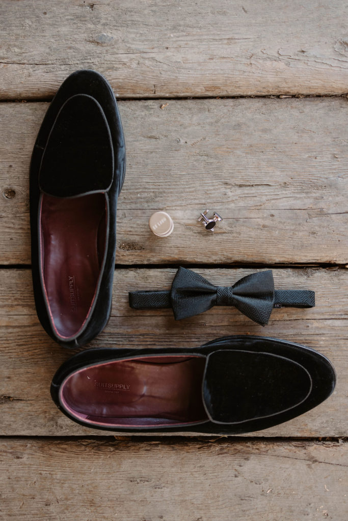 Wedding details and groom shoes