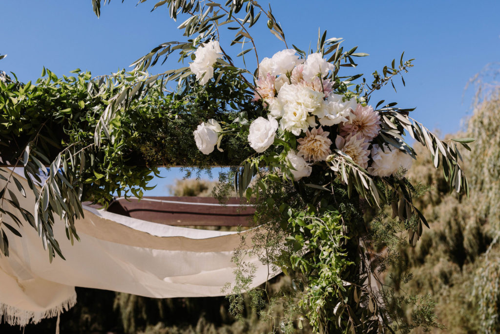 wedding arch at Olympias Valley Estate wedding venue in California