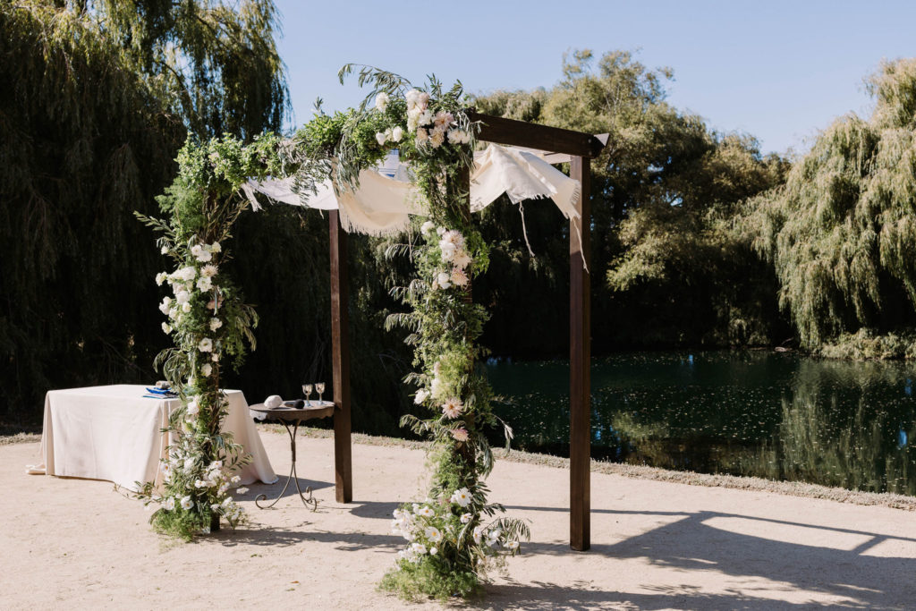 wedding arch at Olympias Valley Estate wedding venue in California