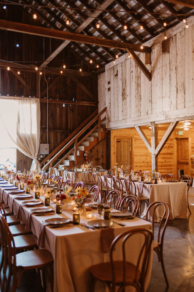 Wedding reception setup at Olympias Valley Estate wedding venue in California