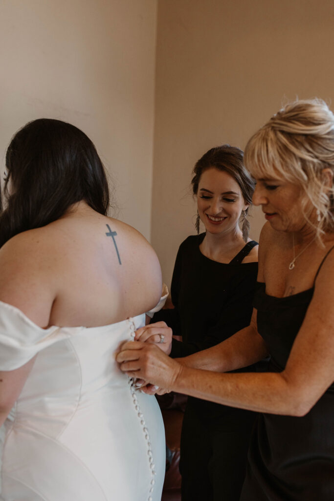 Bride getting ready for wedding 