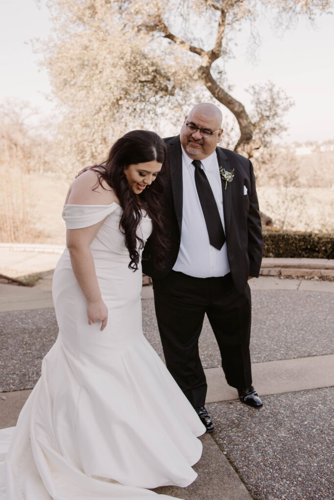 Brides first look with her father