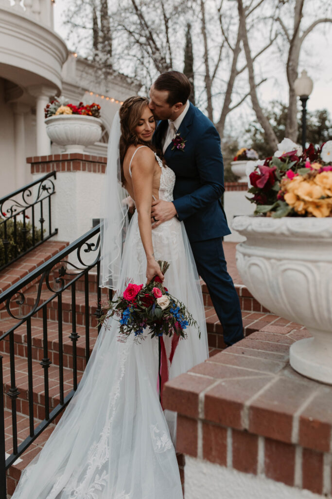 Bride and groom portraits at Vizcaya Sacramento - Top 5 Northern California wedding venues.