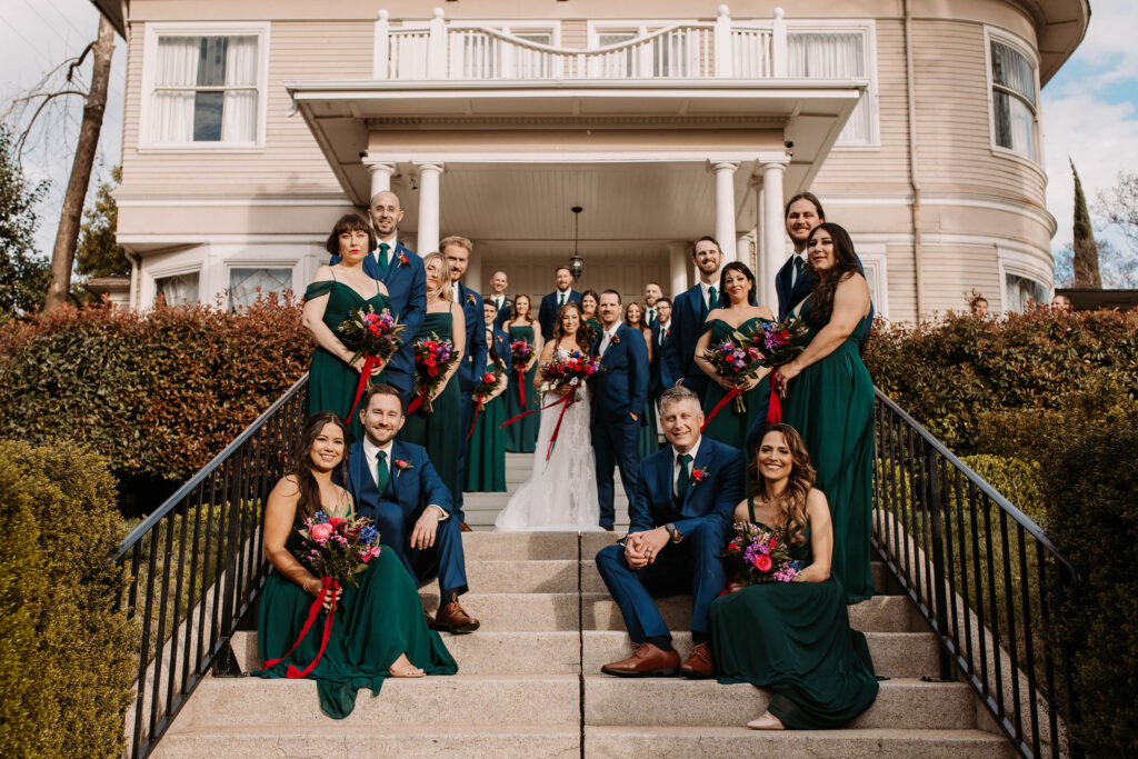 Wedding party photos at Vizcaya Sacramento - Northern California wedding venues